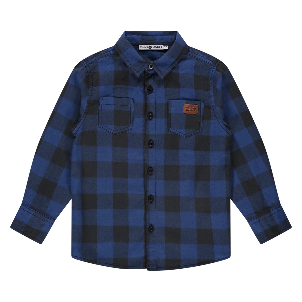 Stains & Stories - boys shirt long sleeve - blue - SSA25507575-SSA-00003