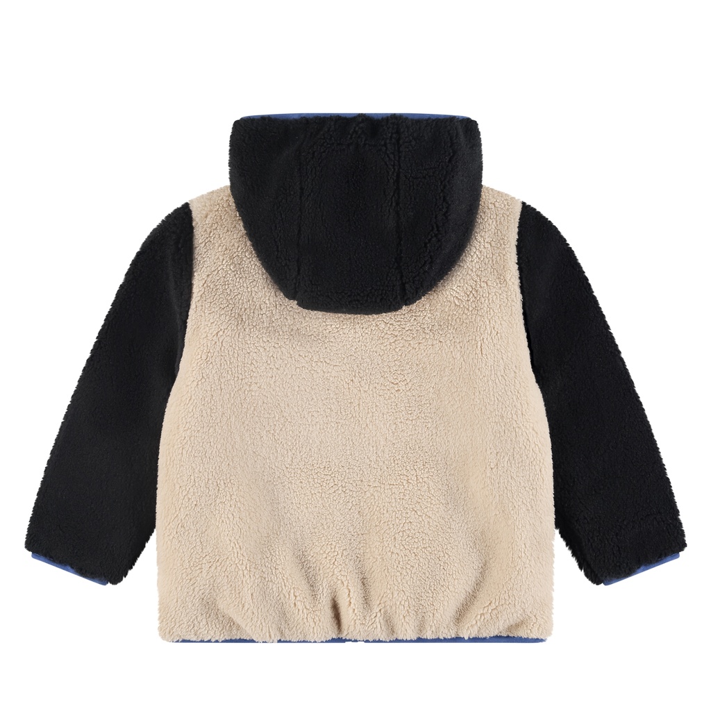 Stains & Stories - boys winter teddy jacket reversible - night - SSA25507177-SSA-00048