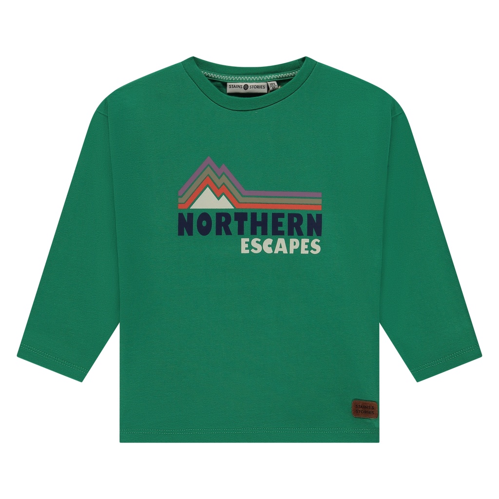Stains & Stories - boys t-shirt long sleeve - Grass - SSA25607699-3010