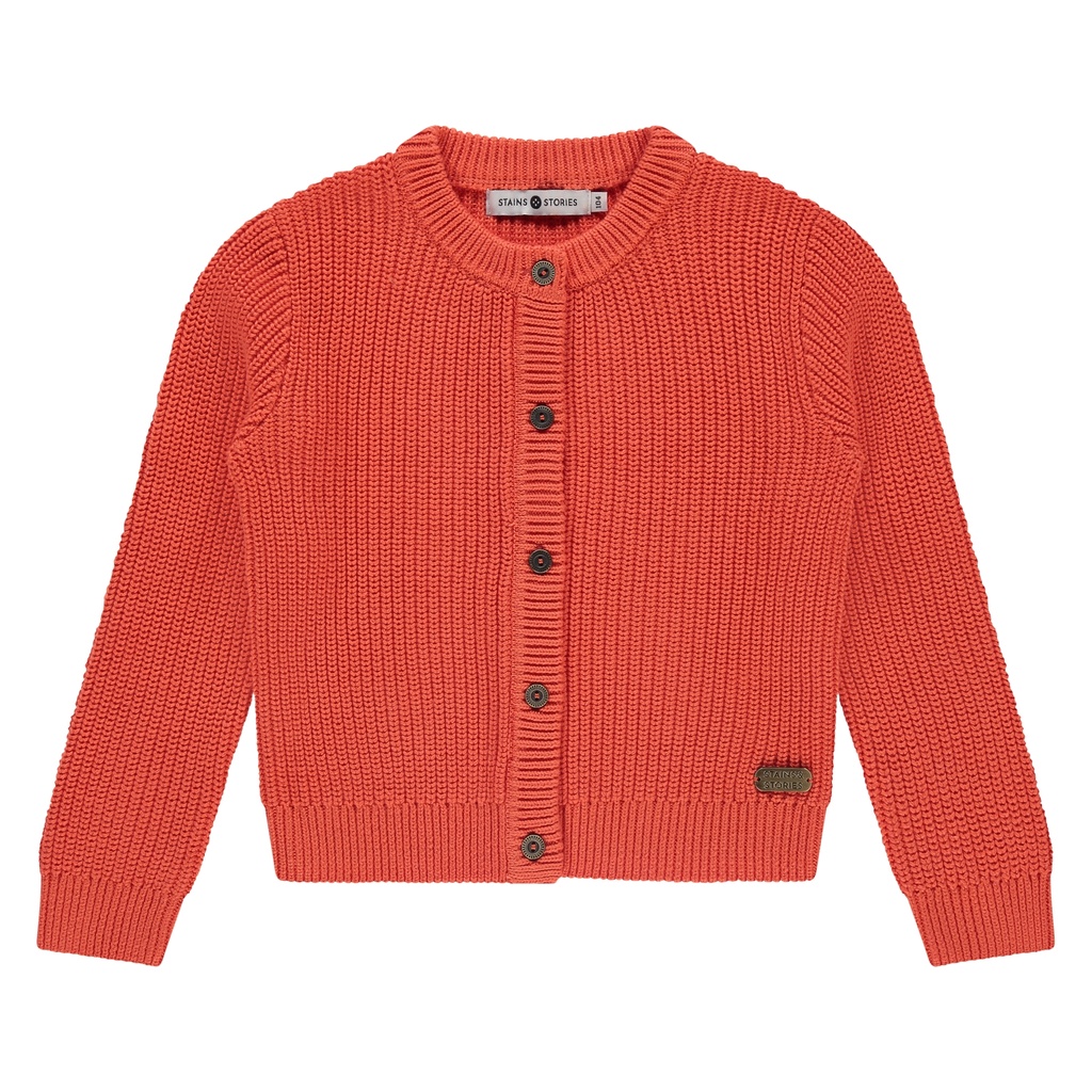 Stains & Stories - girls cardigan - grapefruit - SSA25408350-SSA-00027