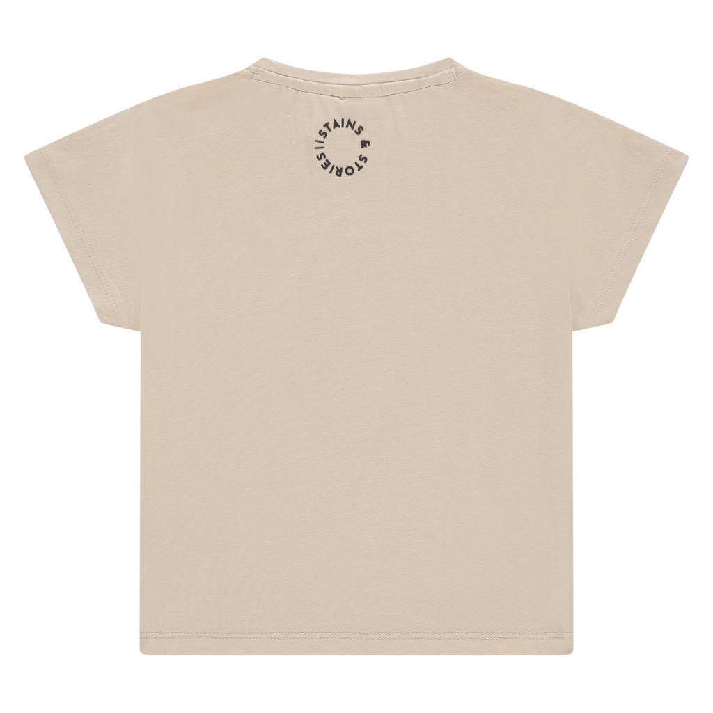 Stains & Stories - girls t-shirt short sleeve - cream - SSA25408650-SSA-00075