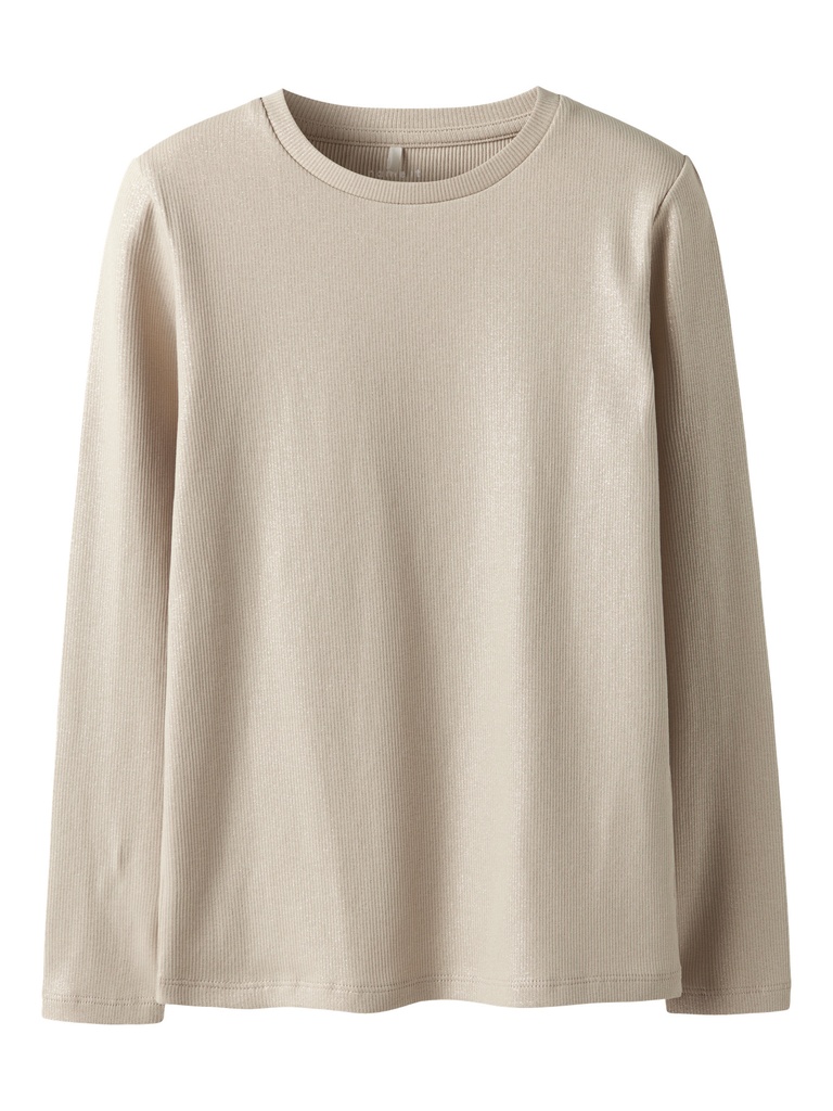 NAME IT KIDS - NKF RIBEA LS SLIM TOP - Cement