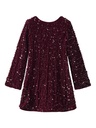 NAME IT KIDS - NKF RUSITTA LS DRESS - Burgundy BLACK BOW