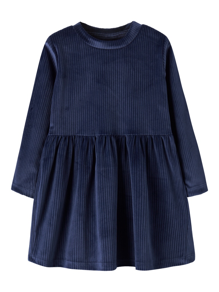 NAME IT MINI - NMF VELOA LS VELVET DRESS - Navy Blazer
