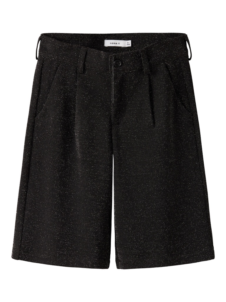 NAME IT KIDS - NKF RADING BERMUDA SHORTS - Black SILVER GLITTER