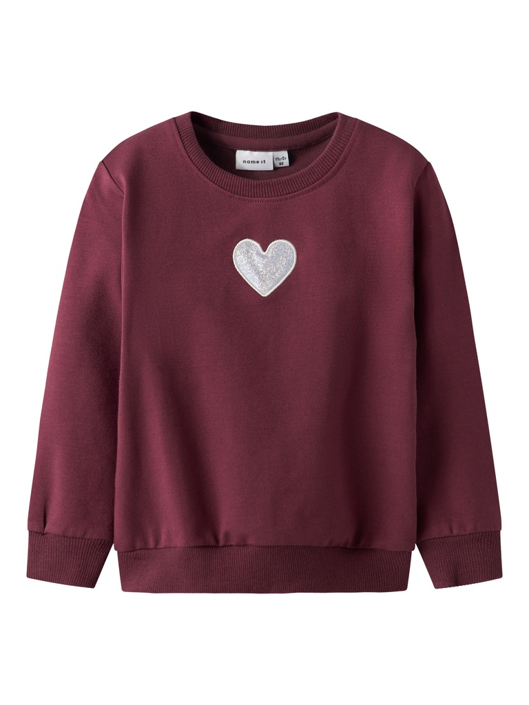 NAME IT MINI - NMF SAKKINA LS SWEAT BOX BRU - Burgundy