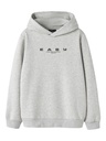 LMTD - NLM EASY LS SWEAT W. HOOD - Light Grey Melange W. Black Coffee