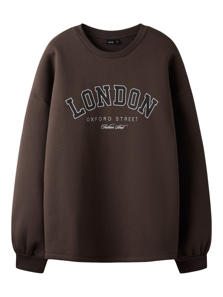 LMTD - NLF FARIS LS SWEAT LOOSE O-NECK SWEAT - Chocolate Brown