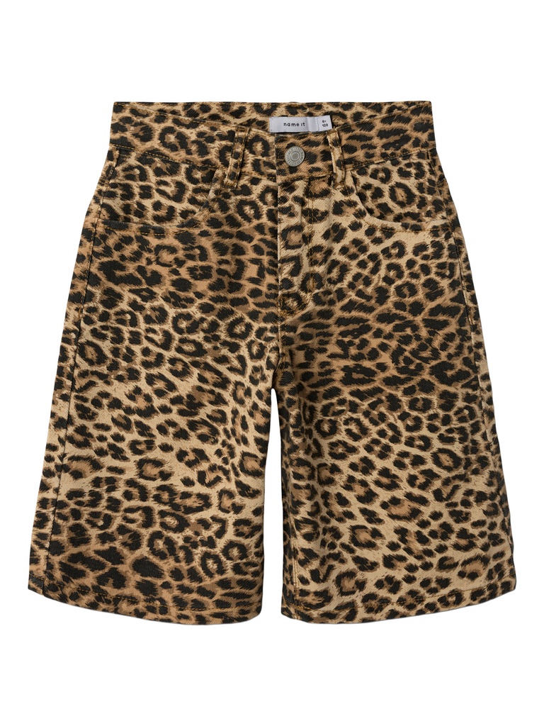 NAME IT KIDS - NKF ROSE TWI HW LONG SHORTS 4444-TD F - Silver Mink LEOPARD