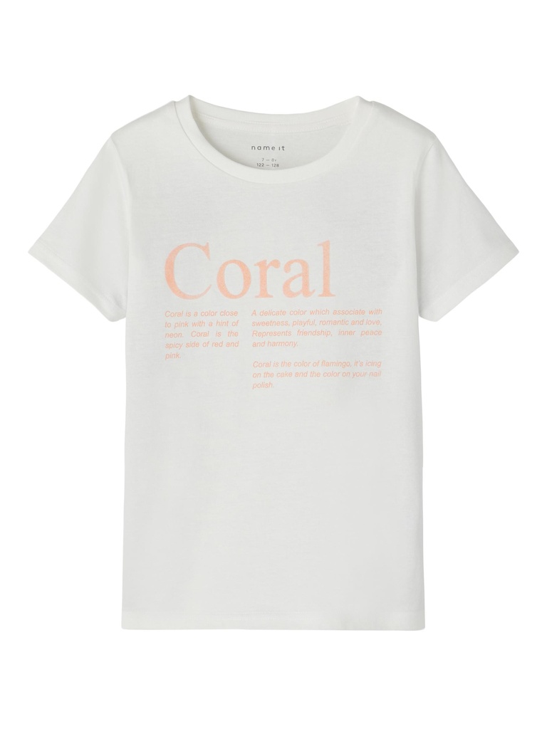 NAME IT KIDS - NKF DAFAR SS TOP - White CORAL