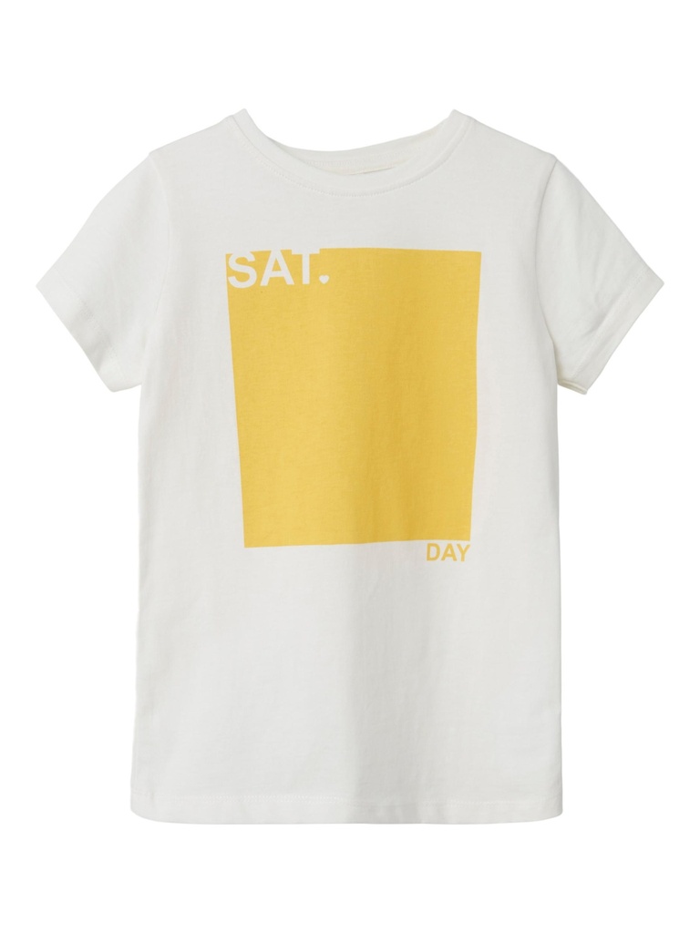 NAME IT KIDS - NKF TIGNE SS TOP BOX - White Alyssum SAT