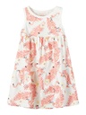 NAME IT MINI - NMF VIGGA SPENCER DRESS FFFF - White Alyssum TROPICAL