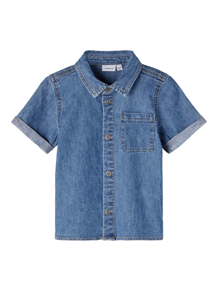 NAME IT MINI - NMM BALINEN DNM 2665 SS SHIRT - Medium Blue Denim