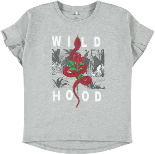 NAME IT KIDS - NKF TINJA SS TOP BOX - Grey Melange