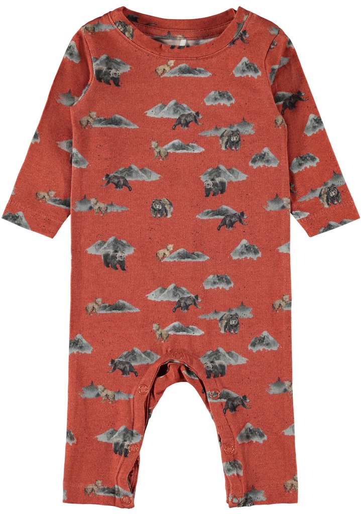 NAME IT BABY - NBM OBERG LS BODYSUIT - Burnt Brick