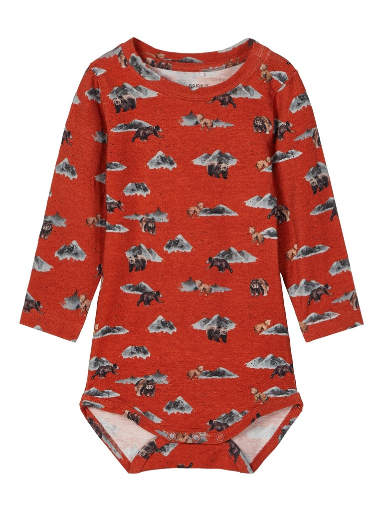 NAME IT BABY - NBM OBERG LS BODY - Burnt Brick