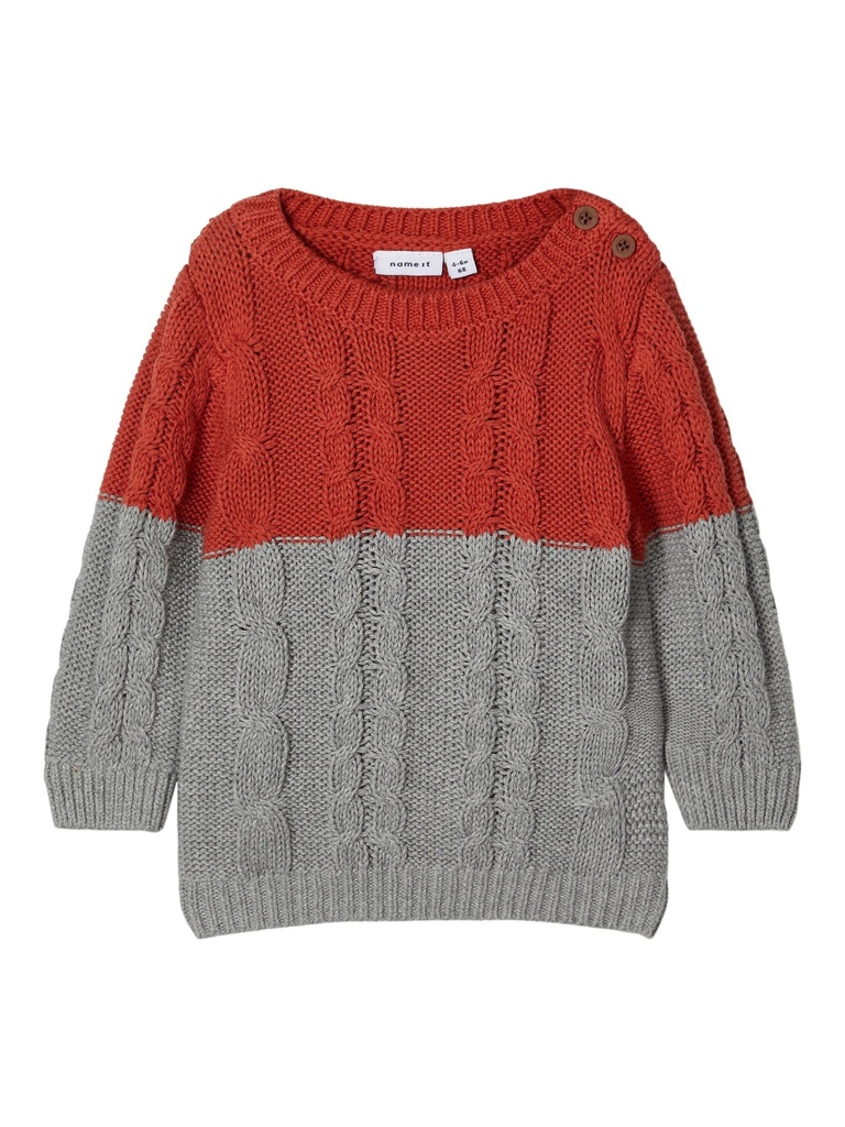 NAME IT BABY - NBM OVENNE LS KNIT - Burnt Brick