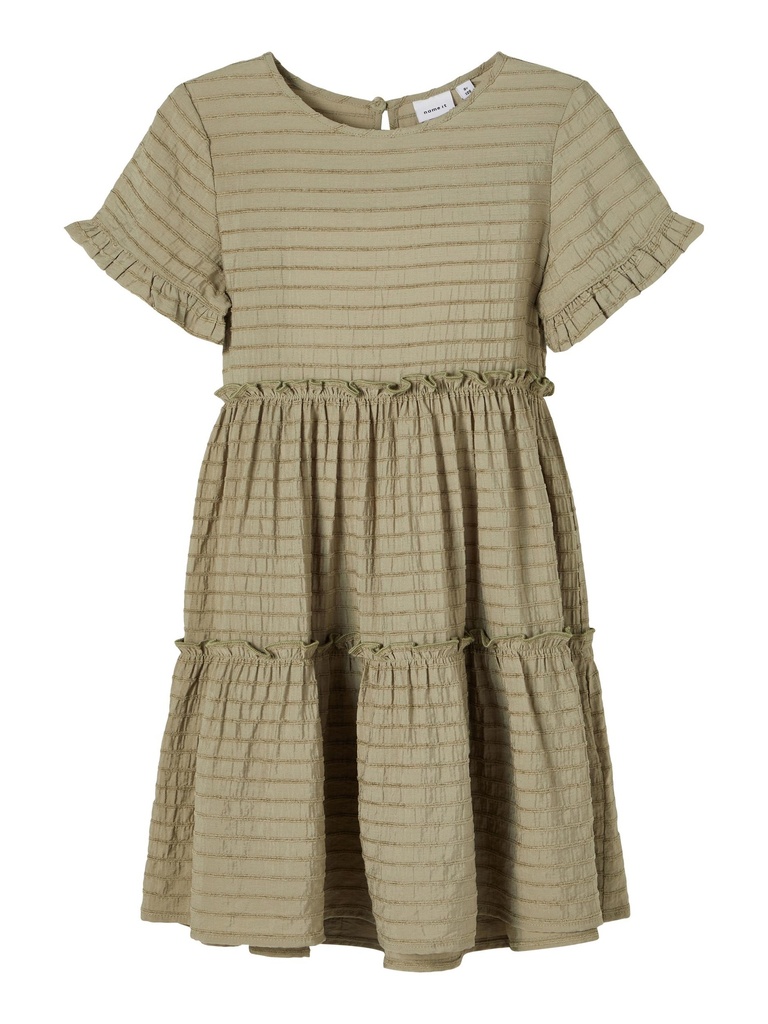 NAME IT KIDS - NKF BENGRUN SS DRESS - Silver Sage