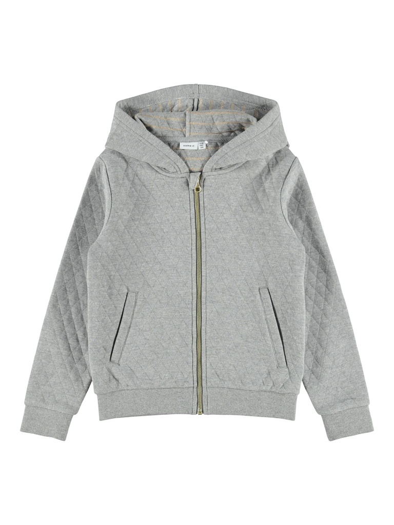NAME IT KIDS - NKF LONNA LS SWE CARD W HOOD UNB - Grey Melange 