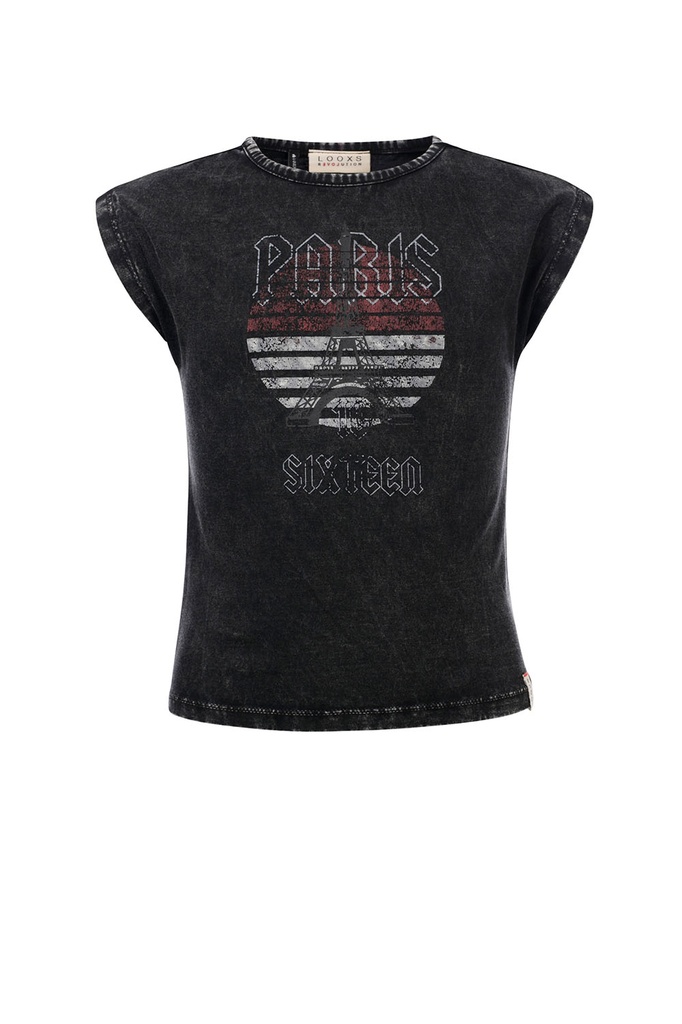 Looxs - 10Sixteen Acid wash T-shirt - ACID BLACK - 2111-5416-089