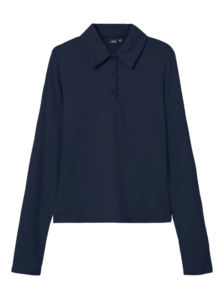 LMTD - NLF NUNNE LS SHORT POLO TOP - Navy Blazer