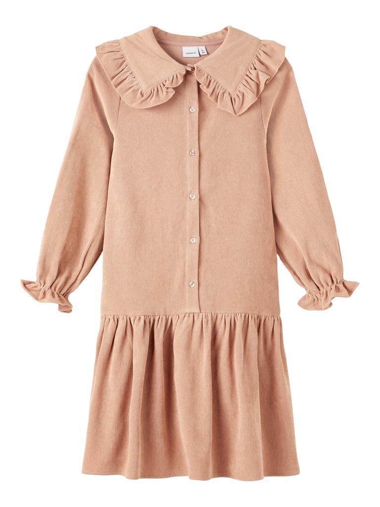NAME IT KIDS - NKF ODINE LS DRESS - Café Au Lait SOLID
