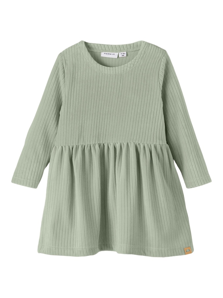 NAME IT BABY - NBF LILLA LS VEL DRESS - Desert Sage