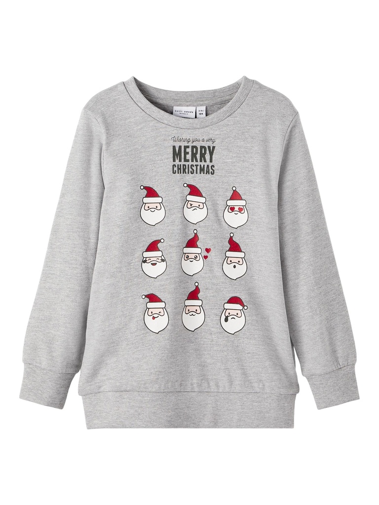 NAME IT MINI - NMM VISMAS LS SWEAT BRU R - Grey Melange