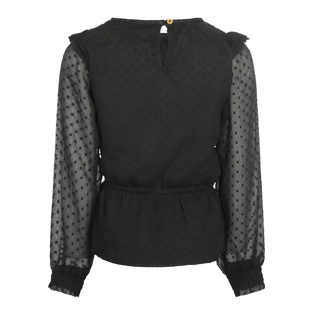 No Way Monday - Blouse ls - Black - U44089-1