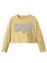 NAME IT KIDS - NKFKISETTESPAIN LS CROPPED BOXY TOP - Straw