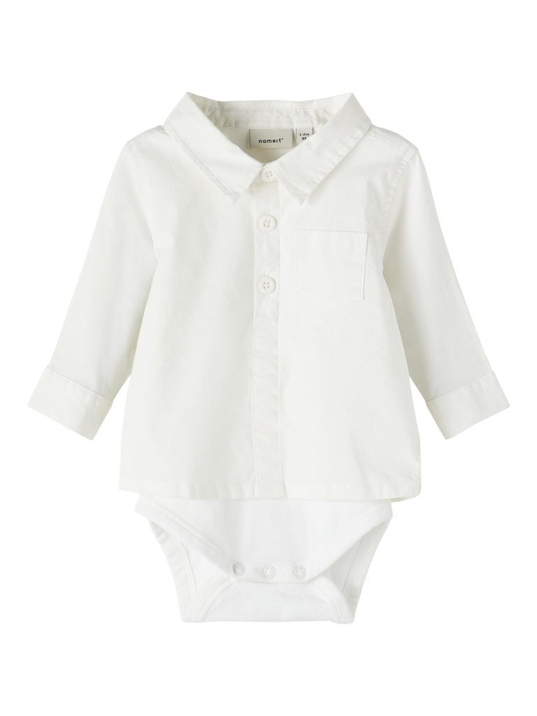 NAME IT BABY - NBM ROAH LS SHIRT BODY - Bright White