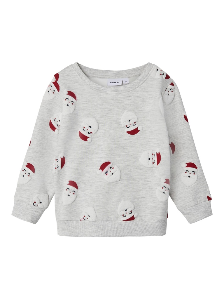 NAME IT MINI - NMN RACHRISTMAS SWEAT BRU - Light Grey Melange