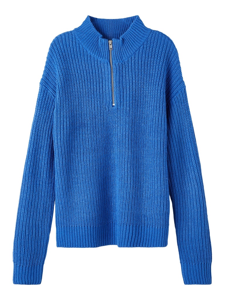 LMTD - NLF ROSHIN LS HALF ZIP SHORT KNIT - Turkish Sea