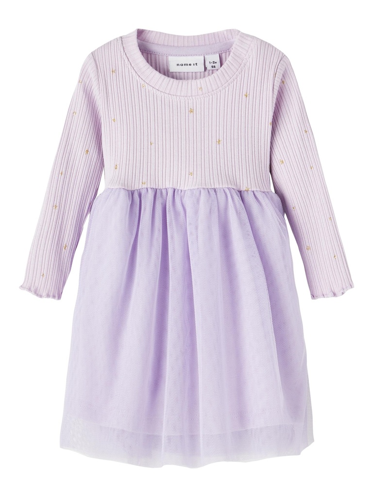 NAME IT BABY - NBF SINDY LS DRESS - Orchid Petal