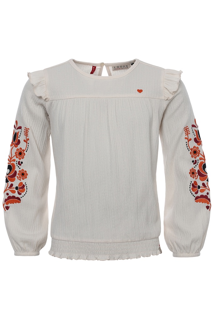 Looxs - Little crincle embroidery blouse - CREAM - 2301-7113-065