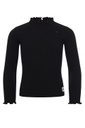 Looxs - Little ruffled collar rib tee l/s - Nearly Black - 2301-7419-090