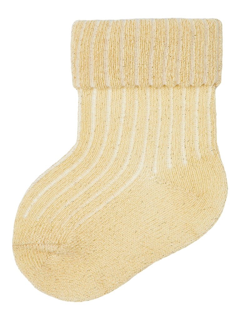 NAME IT BABY - NBF NOBBA GLITTER SOCK - Double Cream