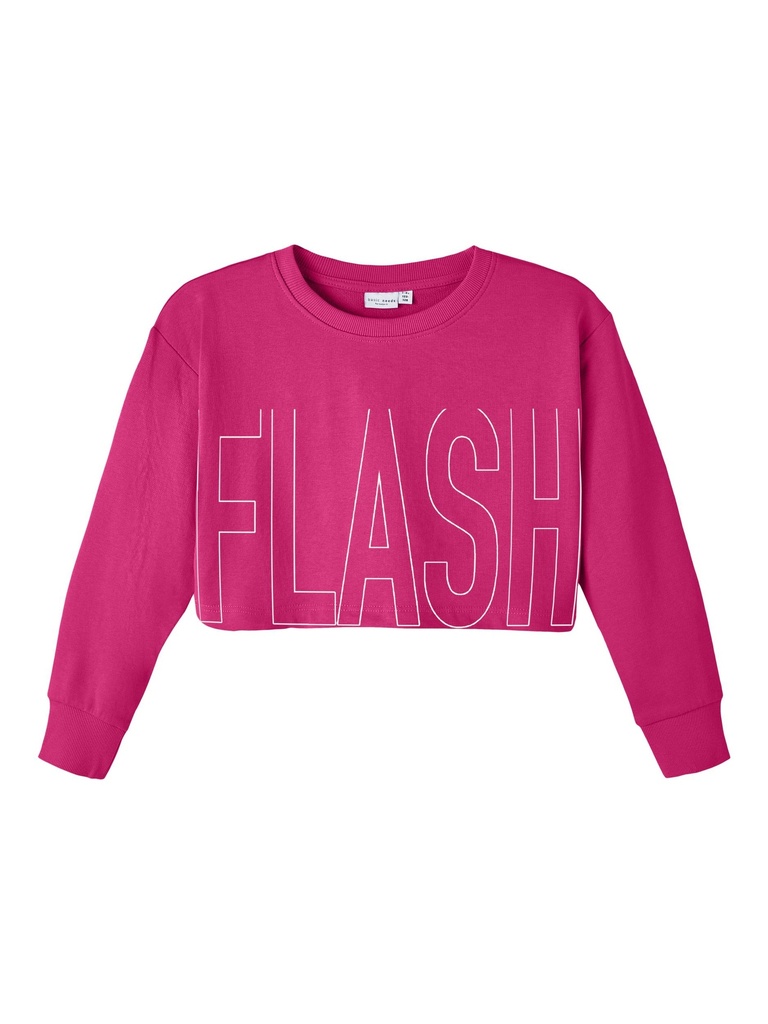 NAME IT KIDS - NKF VANITA LS CROP BOXY SWEAT UNB B - Pink Yarrow