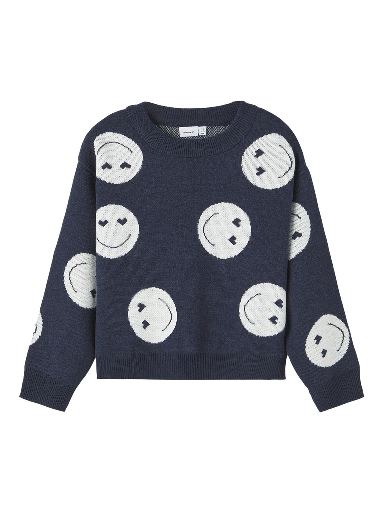 NAME IT KIDS - NKF KANDAO LS SHORT O-NECK KNIT - Dark Sapphire