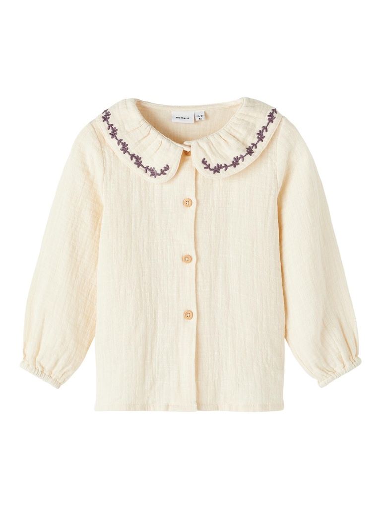 NAME IT MINI - NMF LOFINE LS SHIRT - Buttercream