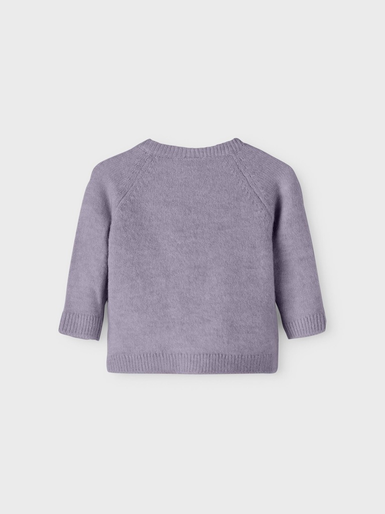 NAME IT BABY - NBF LORINA LS KNIT CARD - Lavender Gray