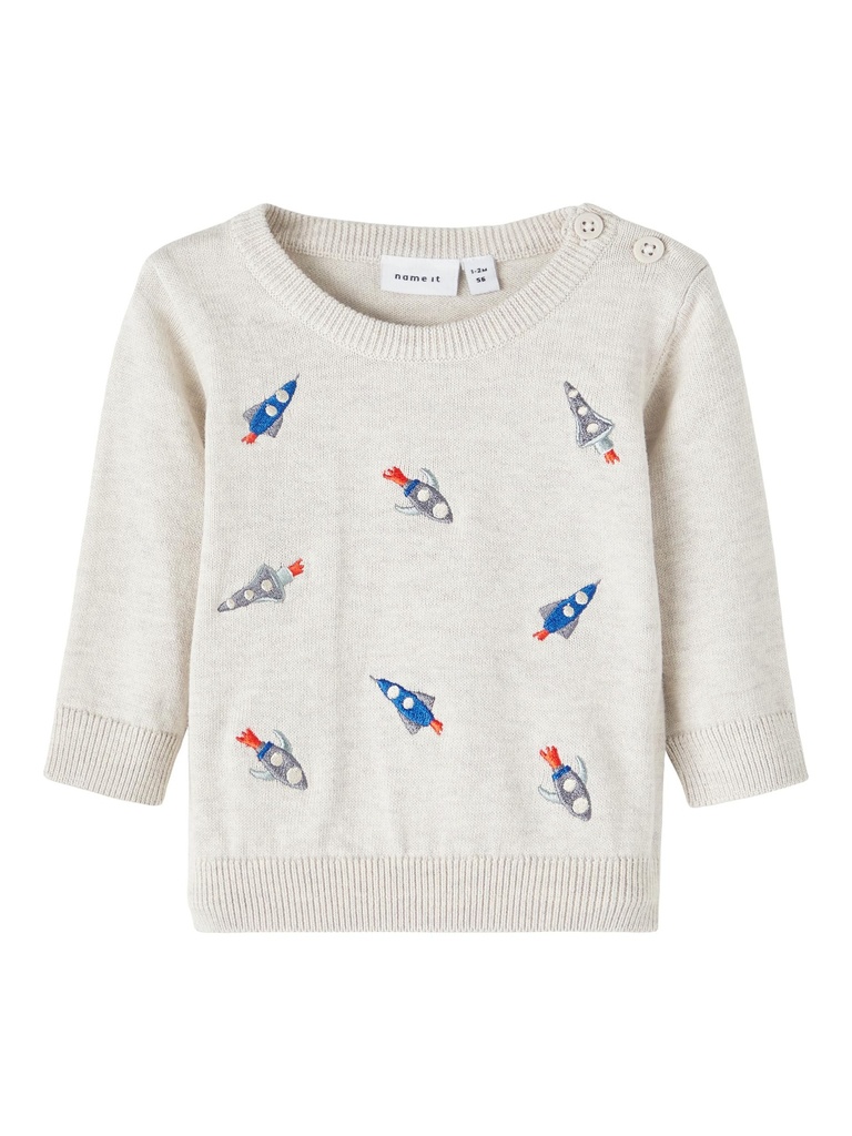 NAME IT BABY - NBM NUSOM LS KNIT - Peyote Melange
