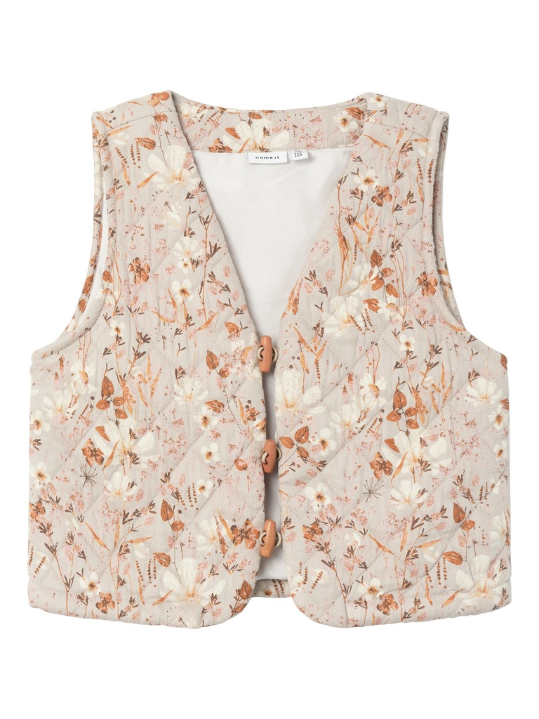 NAME IT KIDS - NKF NITARA SHORT QUILT VEST - Oatmeal