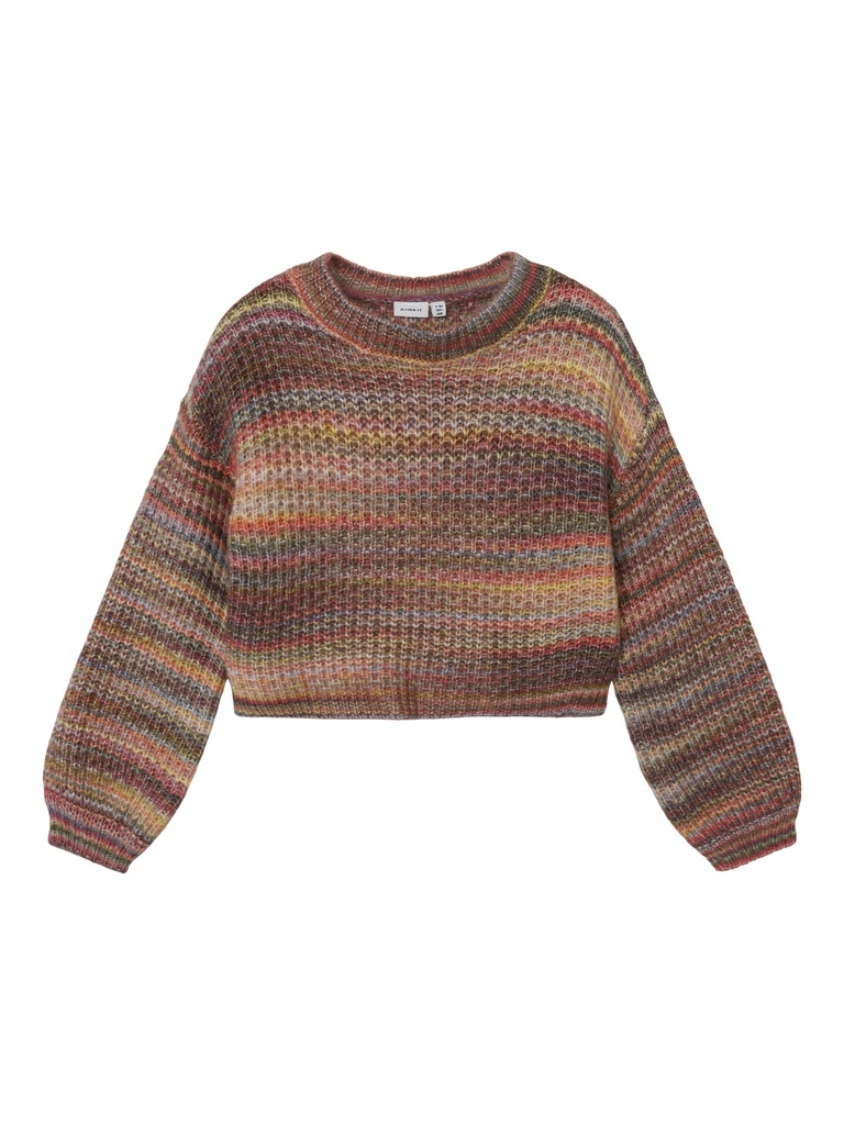 NAME IT KIDS - NKF OTHILIA LS SHORT KNIT - Autumn Leaf