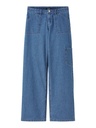 LMTD - NLF PINIZZA DNM LW WIDE CARGO PANT - Medium Blue Denim