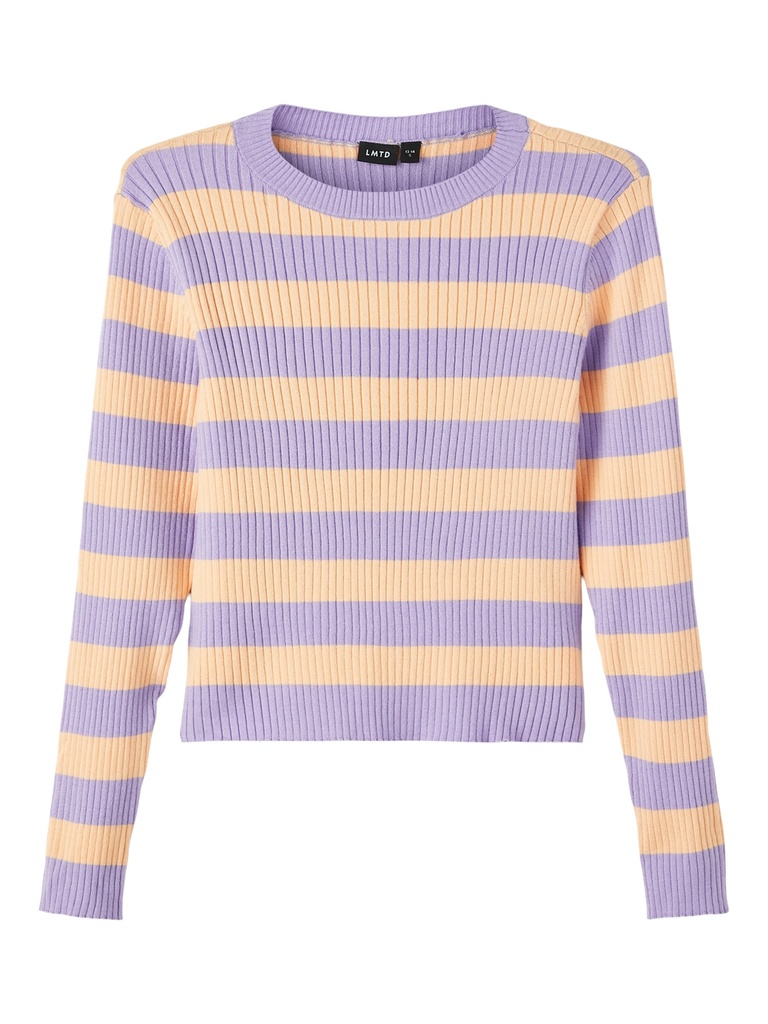 LMTD - NLF FULLA LS SHORT STRIPE KNIT - Peach Quartz