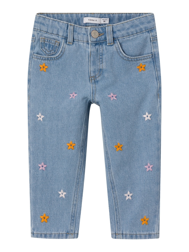 NAME IT MINI - NMF BELLA MOM JEANS 1250-TE NOOS - Light Blue Denim EMBROIDERY