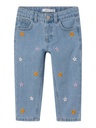 NAME IT MINI - NMF BELLA MOM JEANS 1250-TE NOOS - Light Blue Denim EMBROIDERY