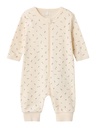 NAME IT BABY - NBF NIGHTSUIT ZIP BUTTERCREAM FLORAL NOOS - Buttercream