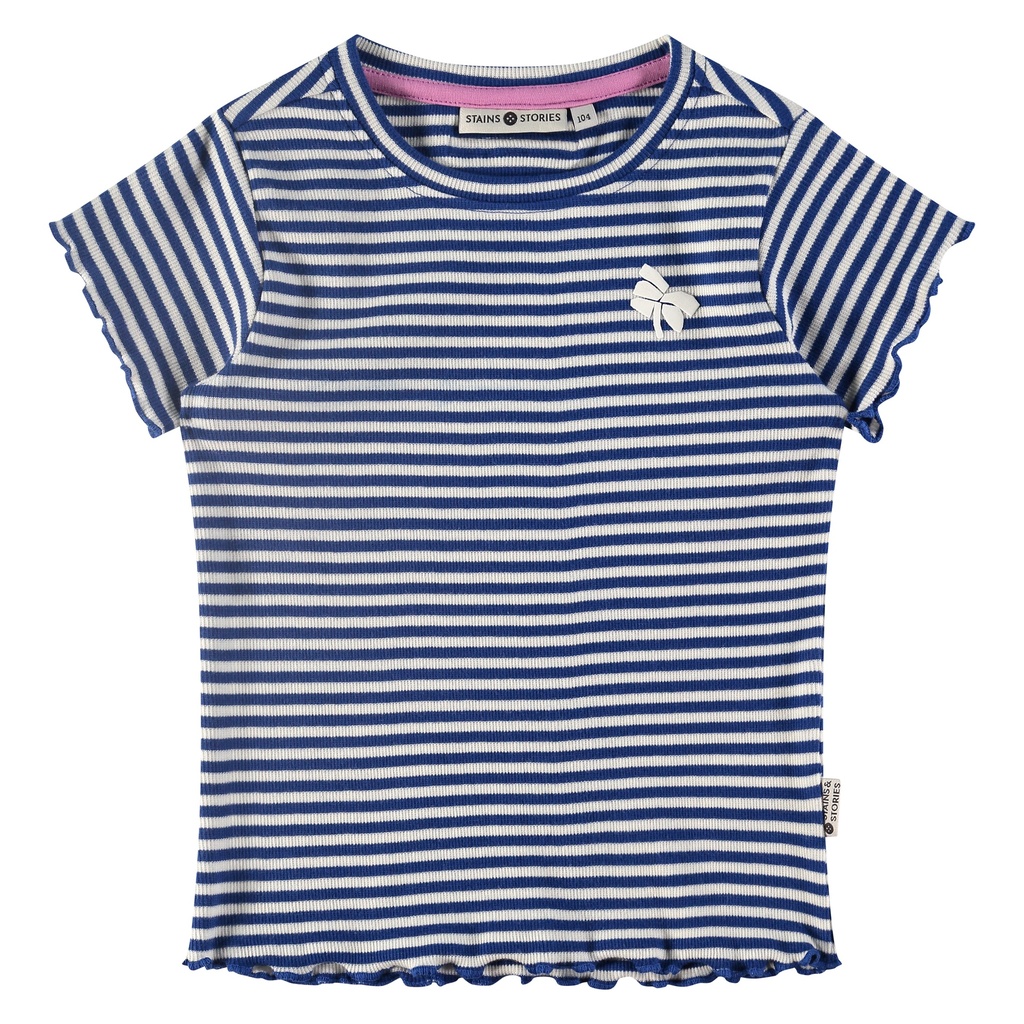 Babyface - girls rib shirt short sleeve - cobalt - BBE24208622